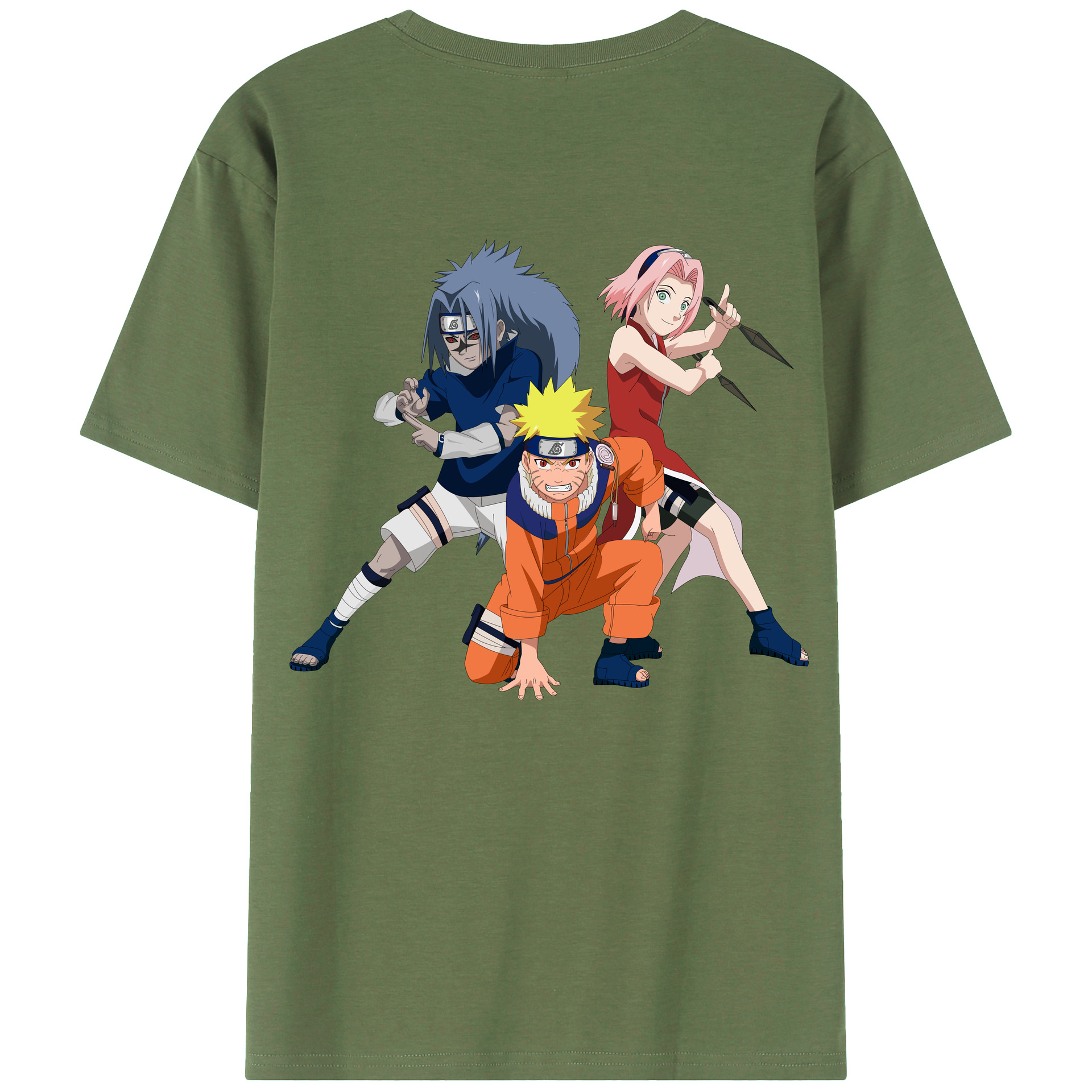 NARUTO -ナルト- うずまき ナルト Uzumaki Naruto 綿100％ メンズ半袖Tシャツ（バックプリント） 通気性